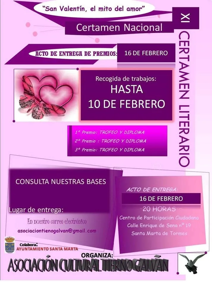 Foto 2 - La Asociaci&oacute;n Cultural Tierno Galv&aacute;n convoca el XI Certamen Literario &lsquo;San Valent&iacute;n, el mito...