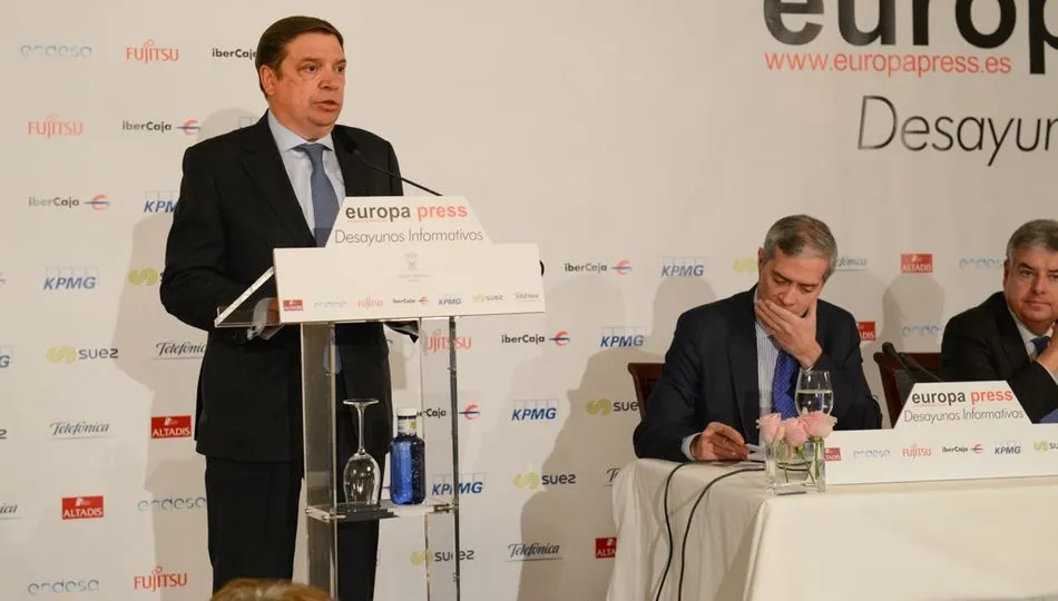 Luis Planas, durante el desayuno informativo