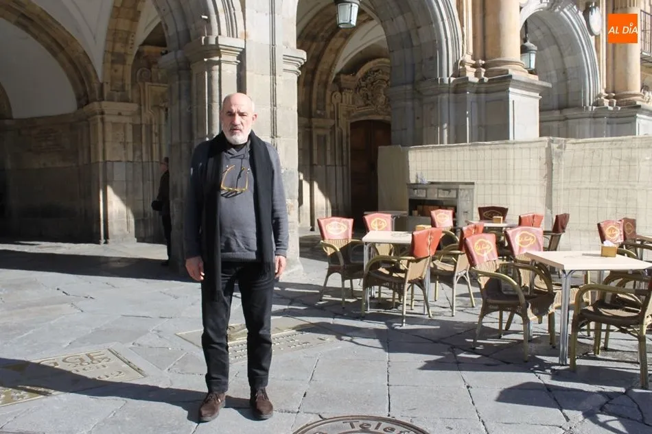 Alejandro Ruiz-Huerta, en la Plaza Mayor de Salamanca
