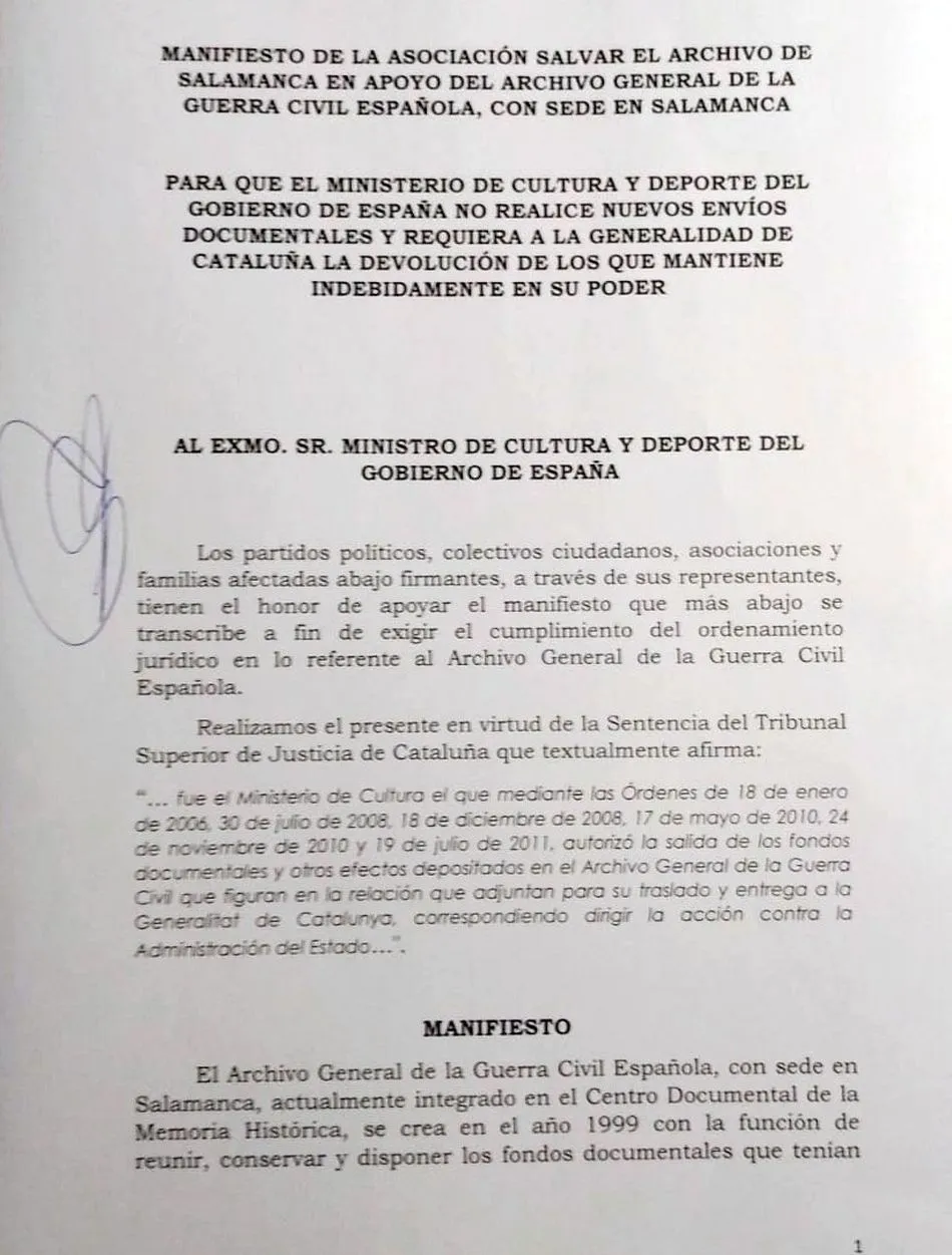 Foto 4 - Salvar el Archivo de Salamanca consigue nuevas adhesiones al&nbsp;Manifiesto  