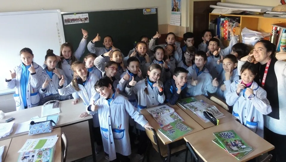 Alumnos del colegio San Juan Bosco durante esta jornada solidaria