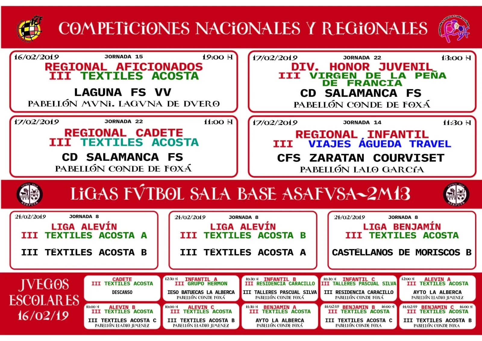 [AGENDA 16|17 FEB] Cadetes y juveniles del III Columnas adelantan sus partidos de Carnavales  