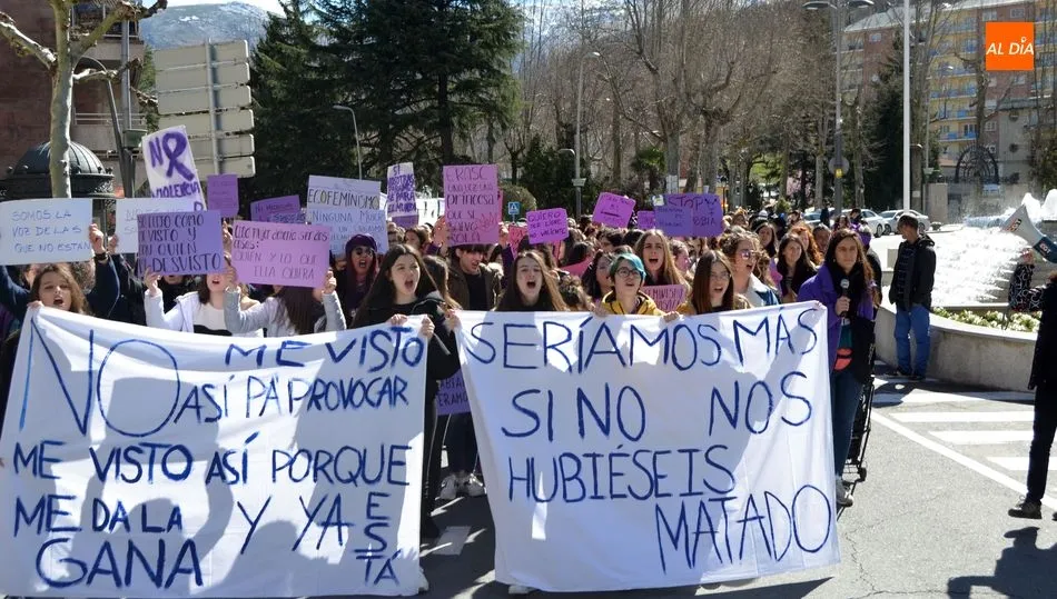 Manifestación en Béjar el Día Internacional de la Mujer