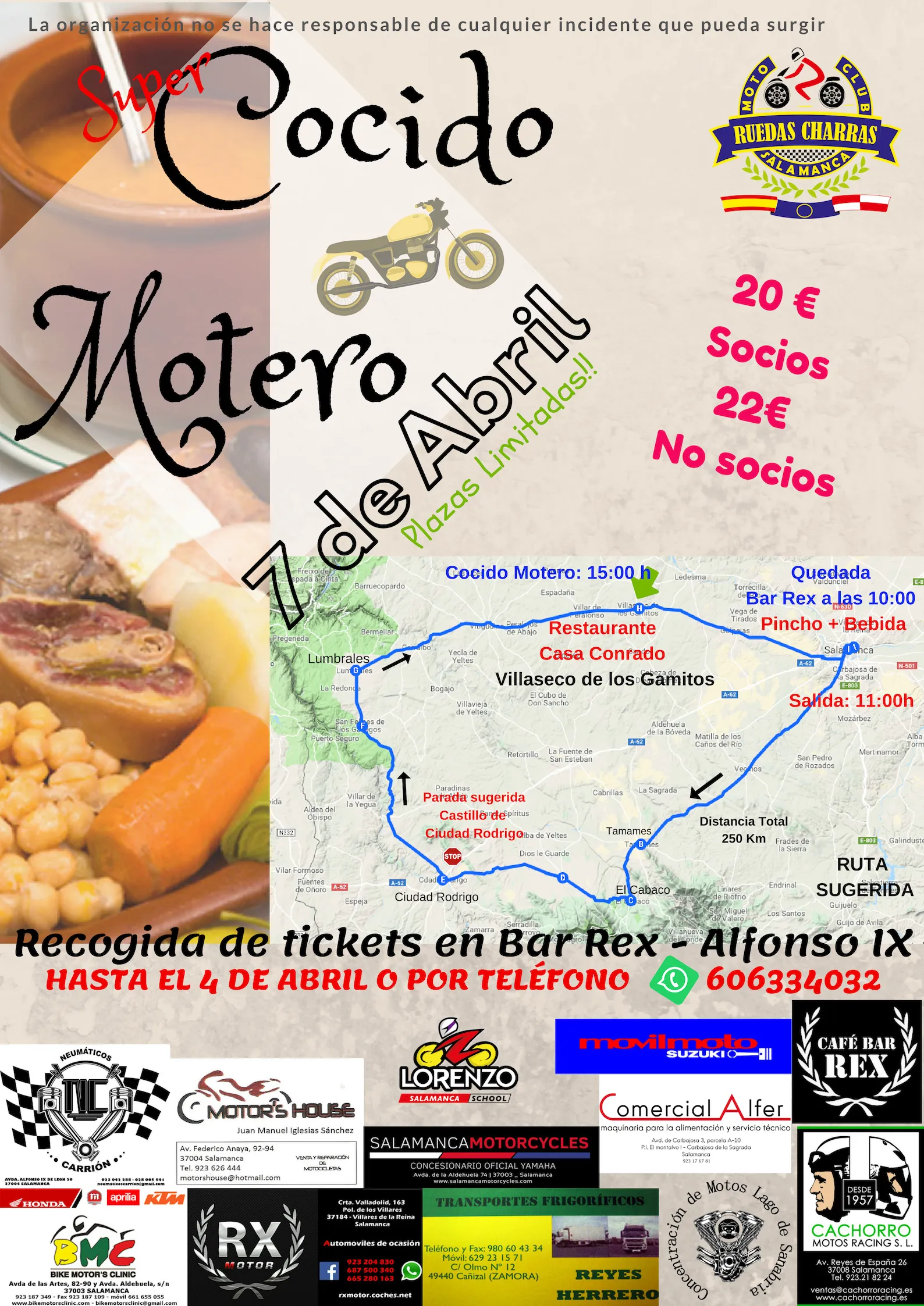 Foto 2 - El Motoclub Ruedas Charras despedir&aacute; el invierno con un cocido motero