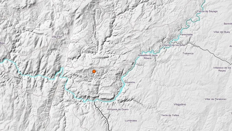 Mapa del lugar del seísmo ofrecido por el Instituto Geográfico Nacional