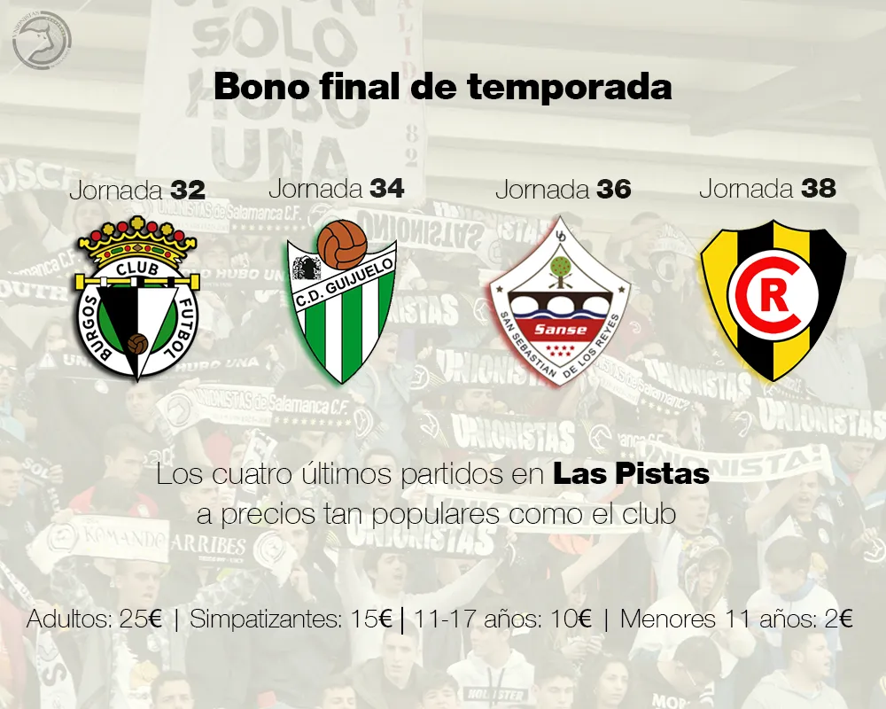 Unionistas lanza un bono especial para sus últimos cuatro encuentros en casa