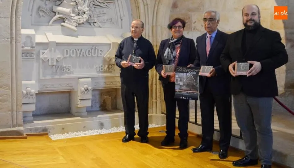 Presentación del concierto y del CD inédito del ‘Miserere de Doyagüe’ en la Capilla de Santa Catalina con Florentino Gutiérrez, Antonio Santos,	Josefa Montero y José Adrián Cornejo. Foto de Lydia González