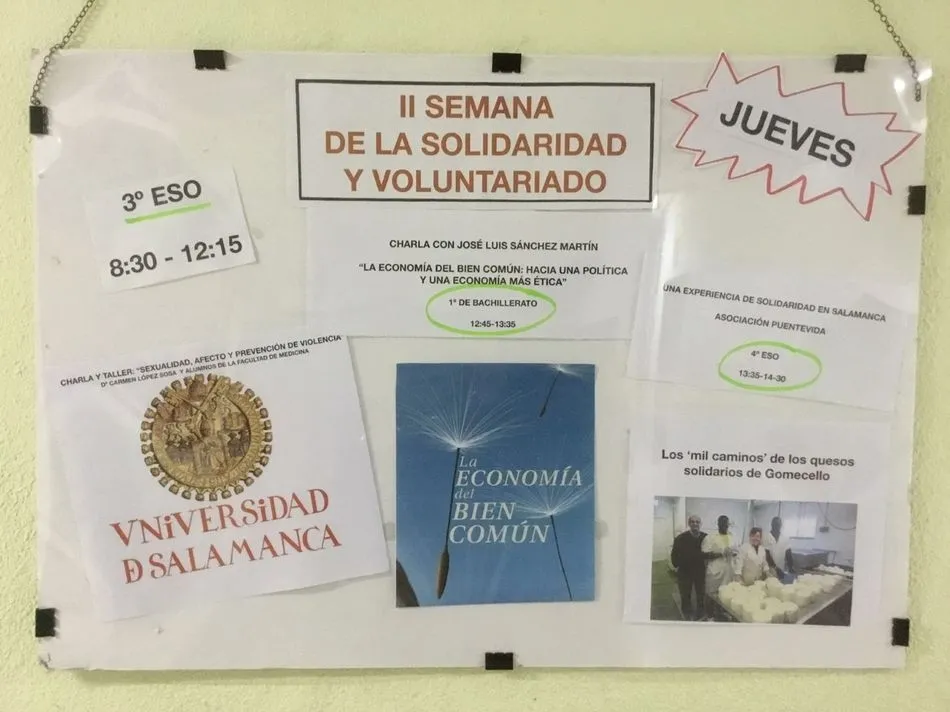 Foto 2 - La Econom&iacute;a del Bien Com&uacute;n de Miranda de Az&aacute;n se presenta en el IES Mateo Hern&aacute;ndez  