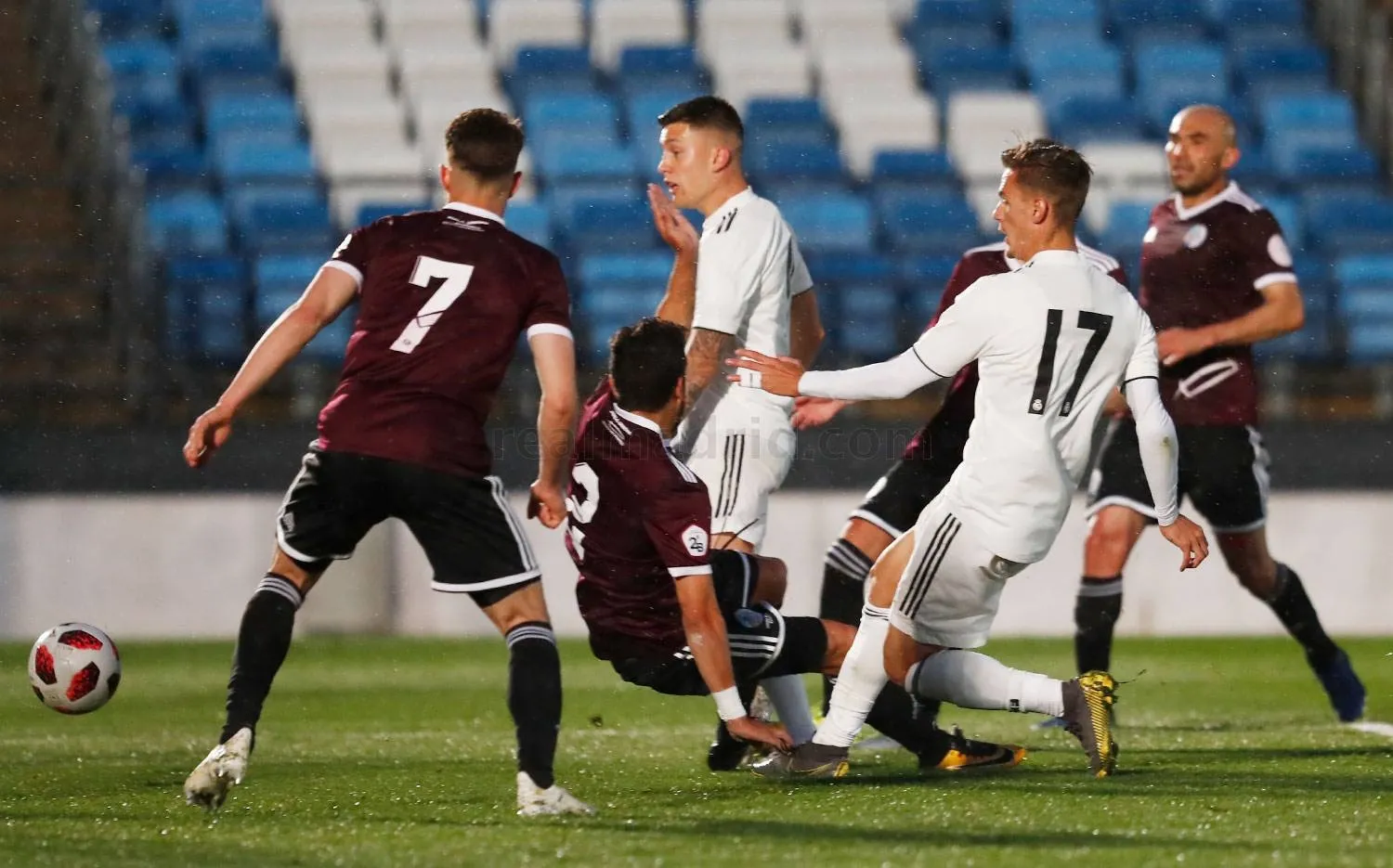 Una acción del encuentro en Valdebebas / Real Madrid