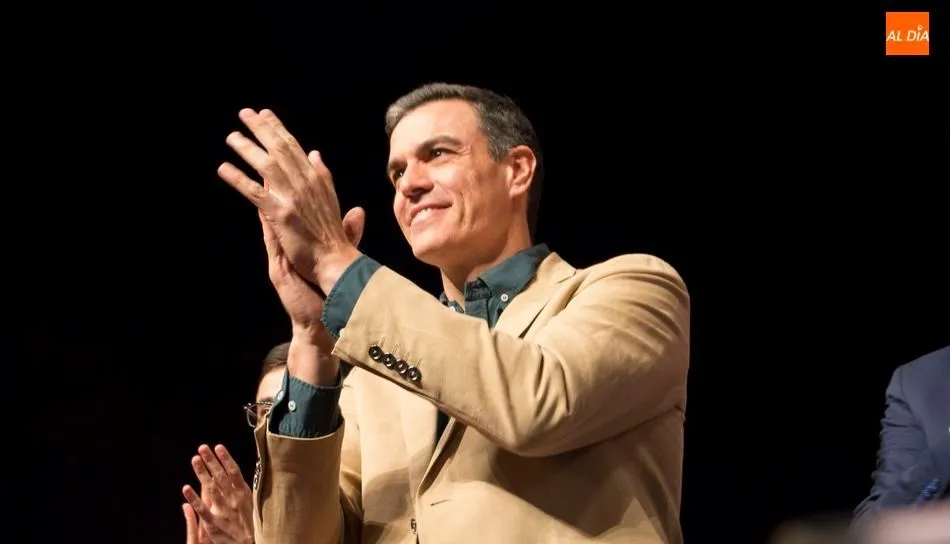 Pedro Sánchez, candidato del PSOE a la presidencia del Gobierno, en su última visita a Salamanca