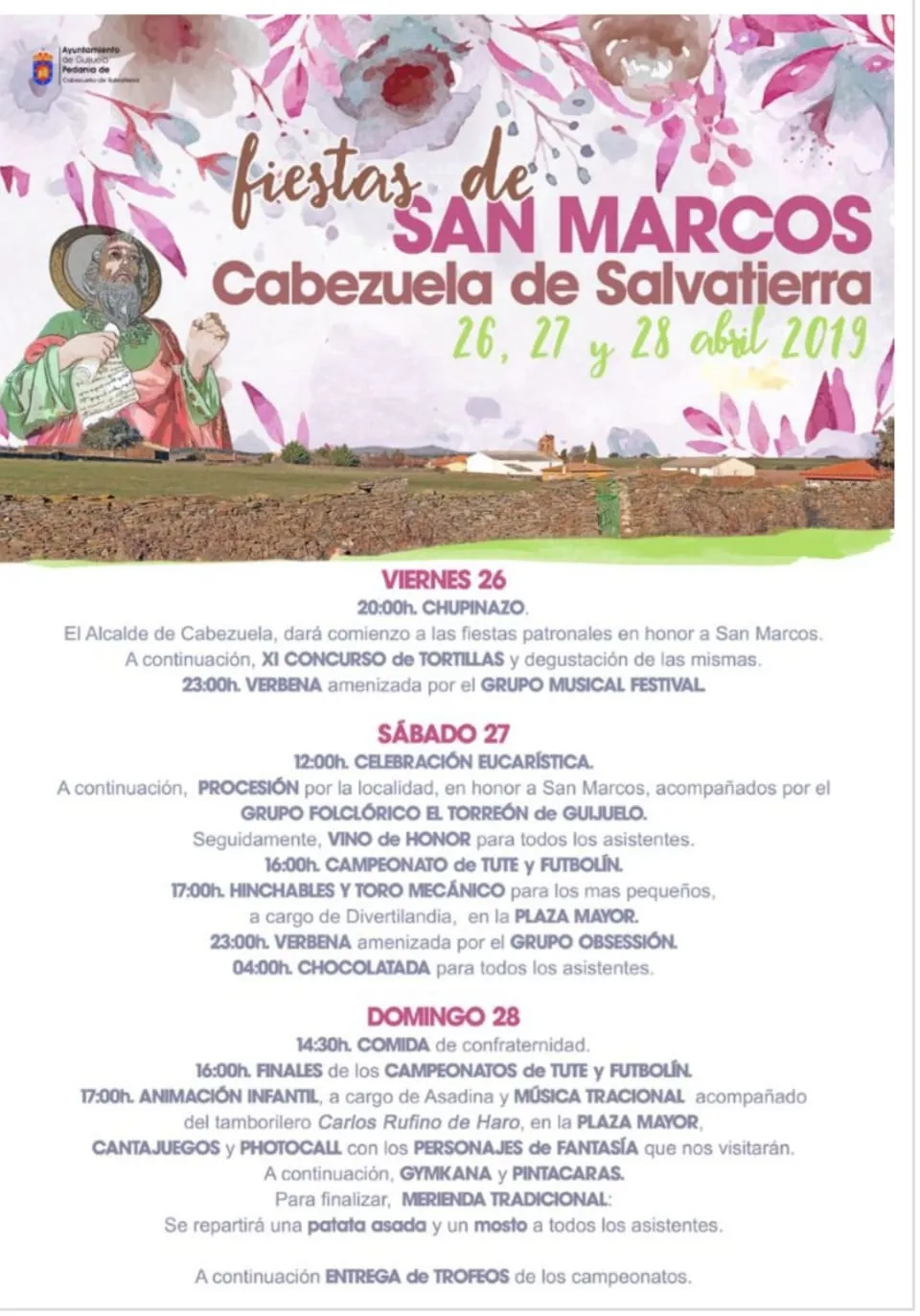 Foto 2 - Cabezuela de Salvatierra celebrar&aacute; sus festejos del 26 al 28 de abril
