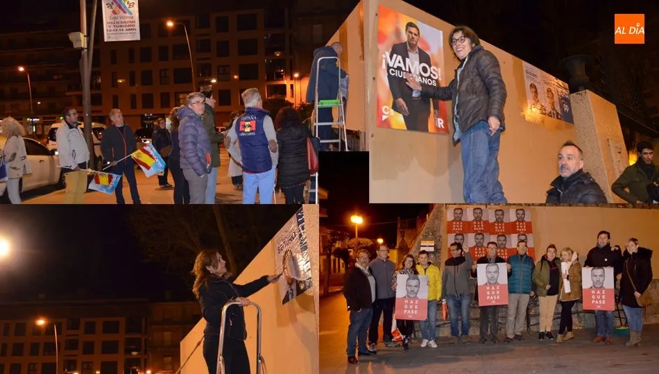 Inicio de campaña en Béjar con la tradicional pegada de carteles