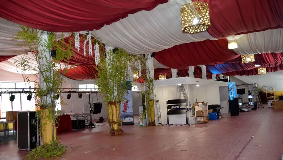 Preparativos en el recinto ferial para la Feria de Turismo y Muestras Expo Vetonia