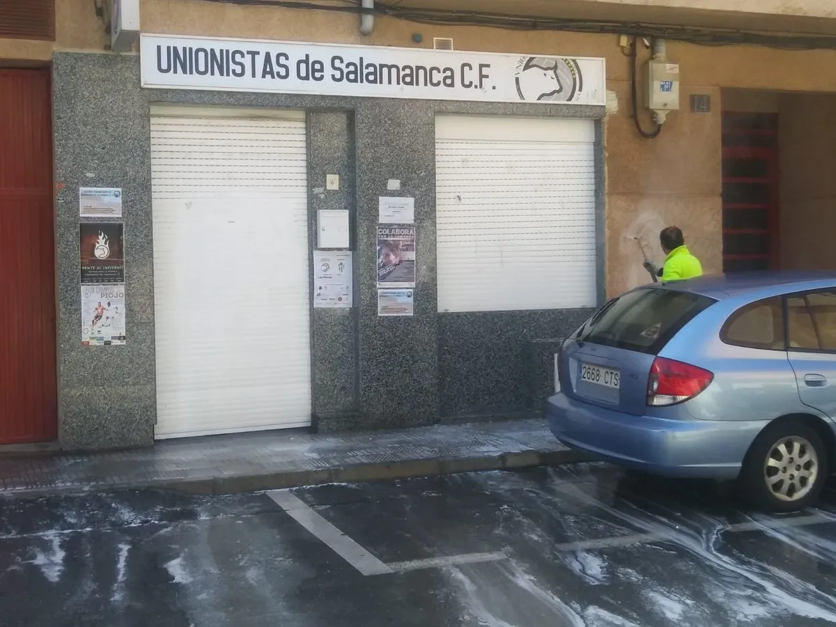 La sede de Unionistas, sin las pintadas / @UnionistasCF