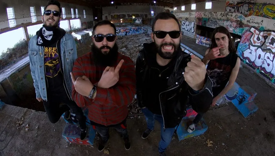 Dani (Voz), Miguel (Guitarra), Edu (Bajo) y Nacho (Batería), composición actual de Narkada