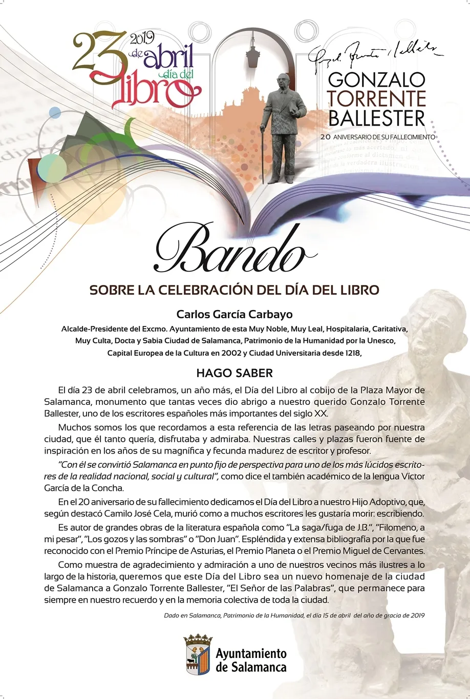 Foto 4 - El D&iacute;a del Libro estar&aacute; dedicado a Gonzalo Torrente Ballester en el 20 aniversario de su...