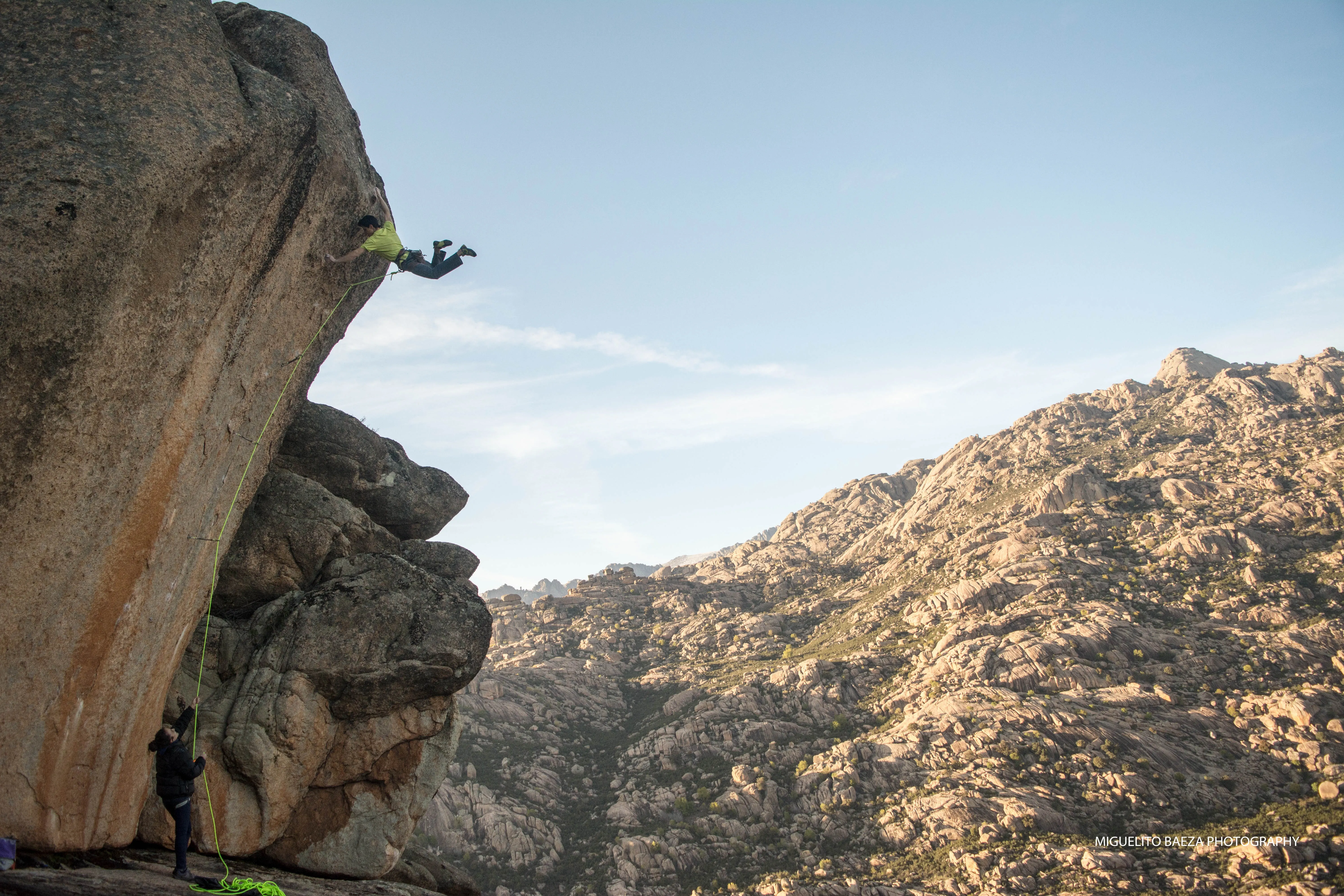 Jesús Muñoz, durante la escalada