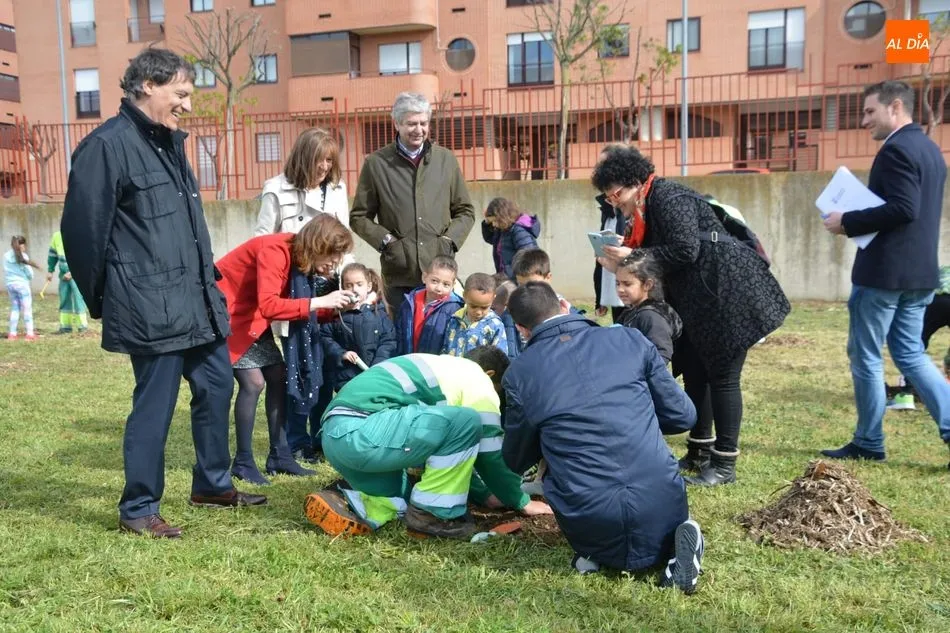 Plantación de encinas en el Colegio Lazarillo de Tormes