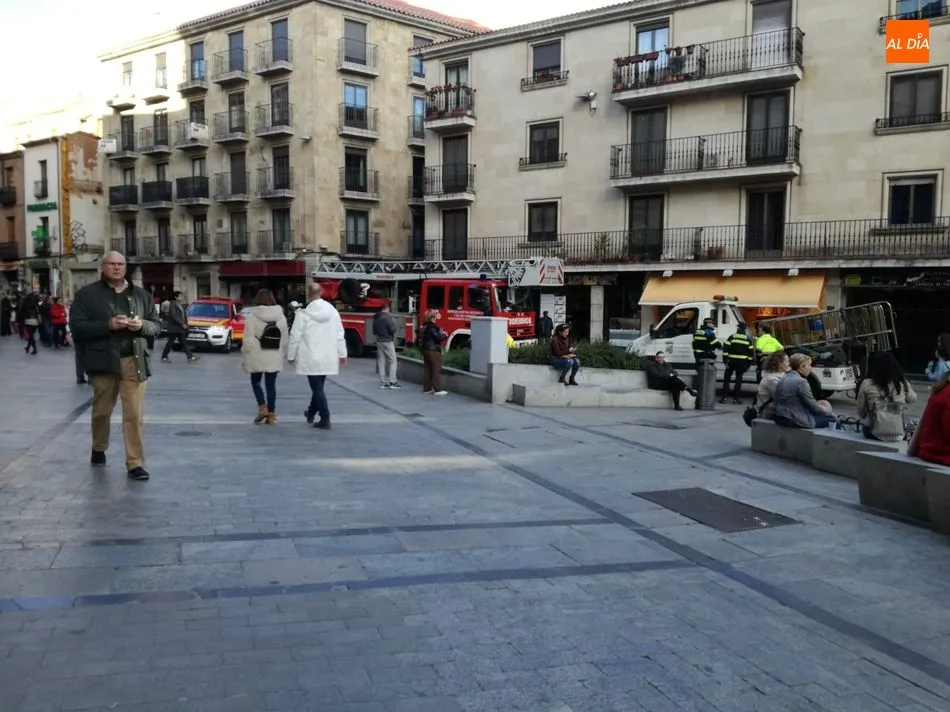 Foto 2 - Los Bomberos intervienen en la R&uacute;a por desprendimientos en una fachada  