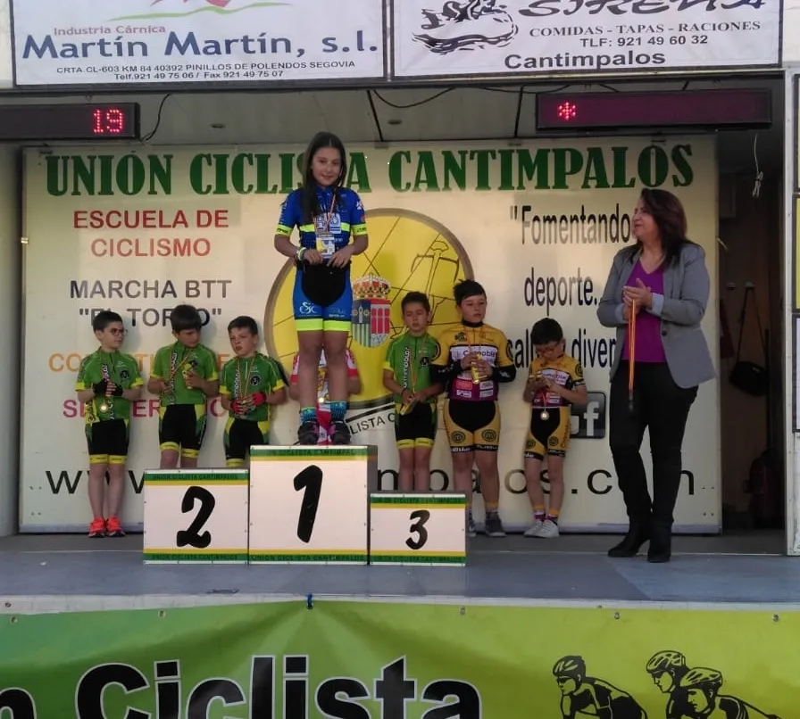 Lucía Bautista, en el podio