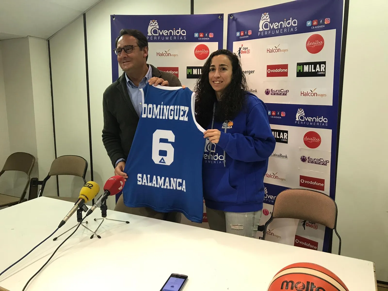 Jorge Recio y Silvia Domínguez durante la rueda de prensa / Pedro Zaballos