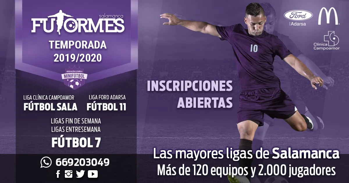 Futormes Salamanca abre las inscripciones en las ligas de fútbol 7, fútbol 11 y fútbol sala