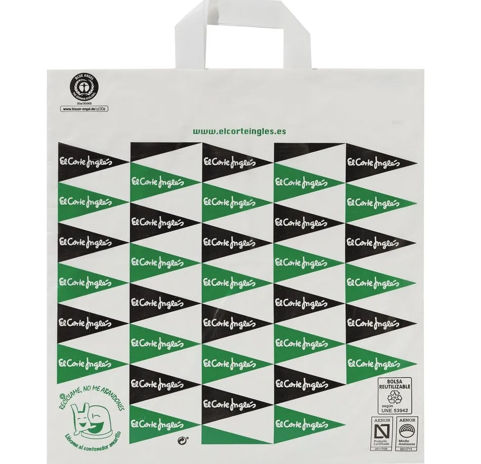 El Corte Inglés logra certificar el 100% de sus bolsas de plástico como sostenibles y...