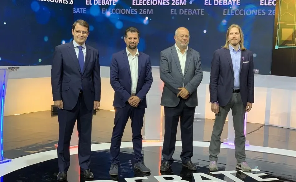 Alfonso Fernández Mañueco, Luis Tudanca, Francisco Igea y Pablo Fernández, en el debate. Foto: EP