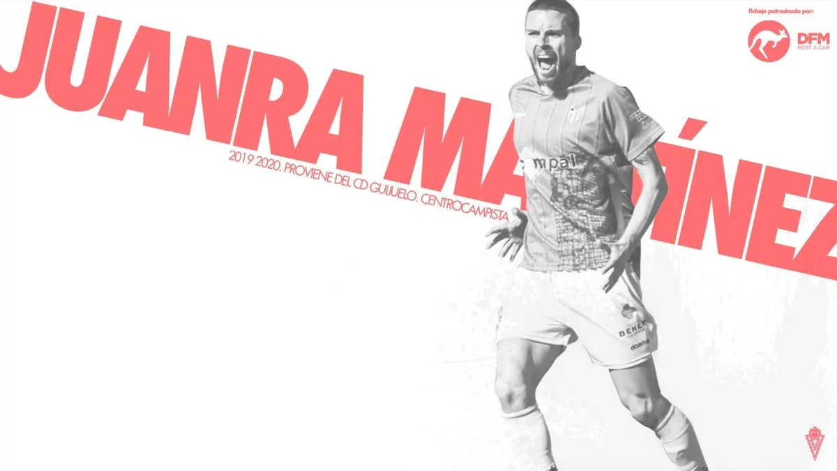 Juanra, en el carte de presentación del Murcia / Real Murcia