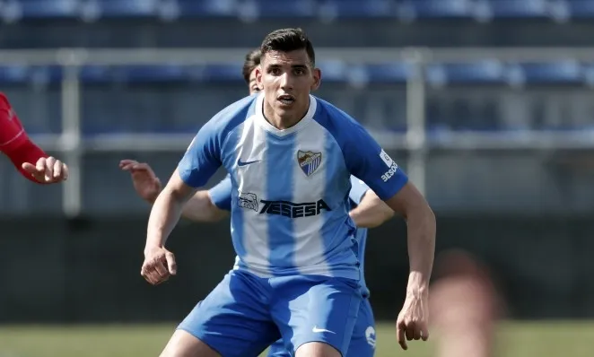 David Grande, con el filial del Málaga / Málaga CF