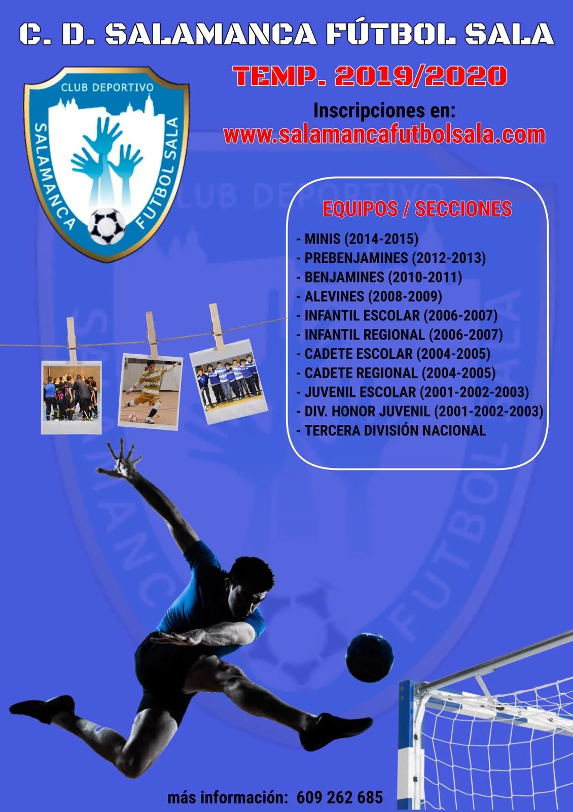 Cartel con información sobre las inscripciones del Salamanca FS