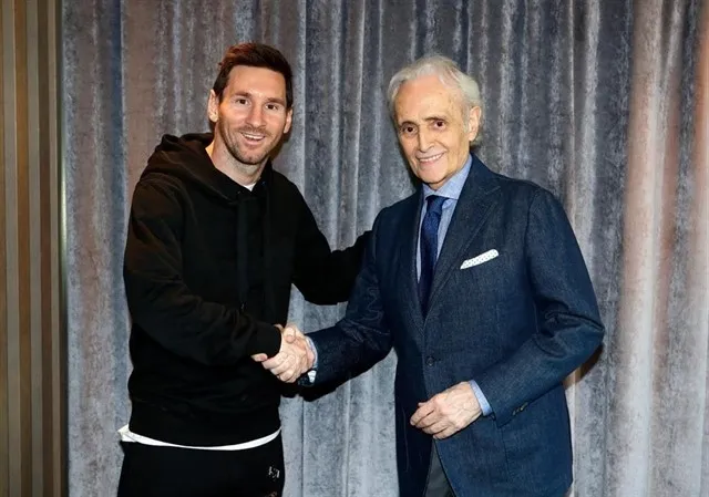 Leo Messi y Josep Carreras / Europa Press