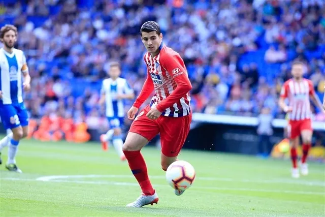 Álvaro Morata en un encuentro con el Atlético de Madrid