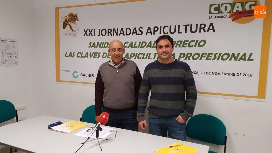 Aurelio Pérez, ganadero de Larrodrigo y un histórico del sindicalismo agrario en Coag, a la izquierda