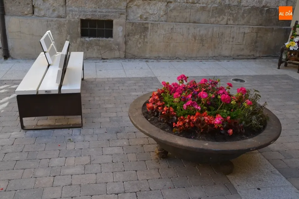 El centro de la calle Madrid incorpora también jardineras  