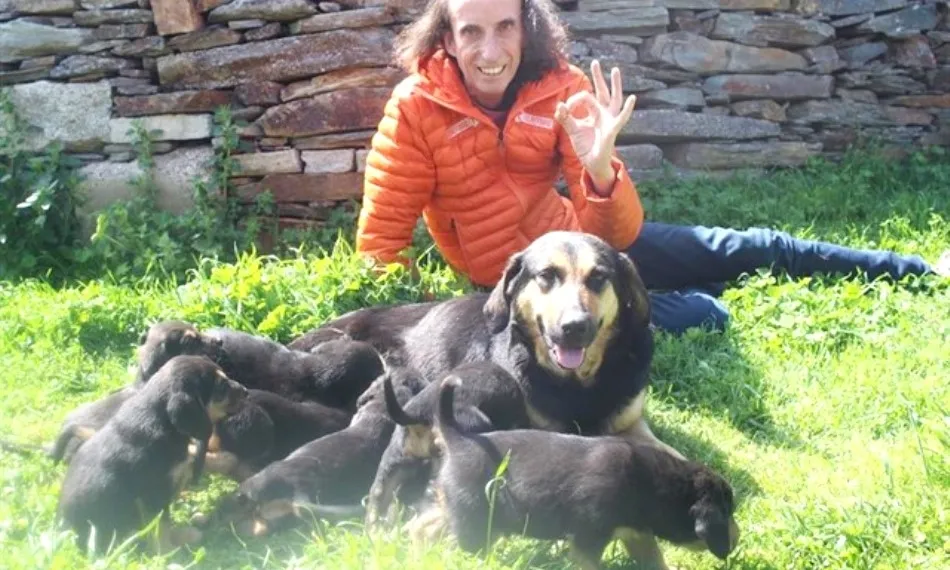 La perra Barbarella y sus nueve cachorros. Foto de El Refugio