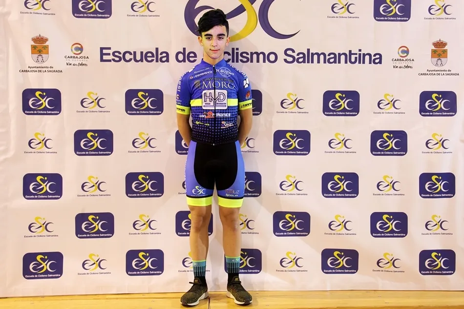 El cadete Sergio Sánchez, de la Escuela de Ciclismo Salmantina.