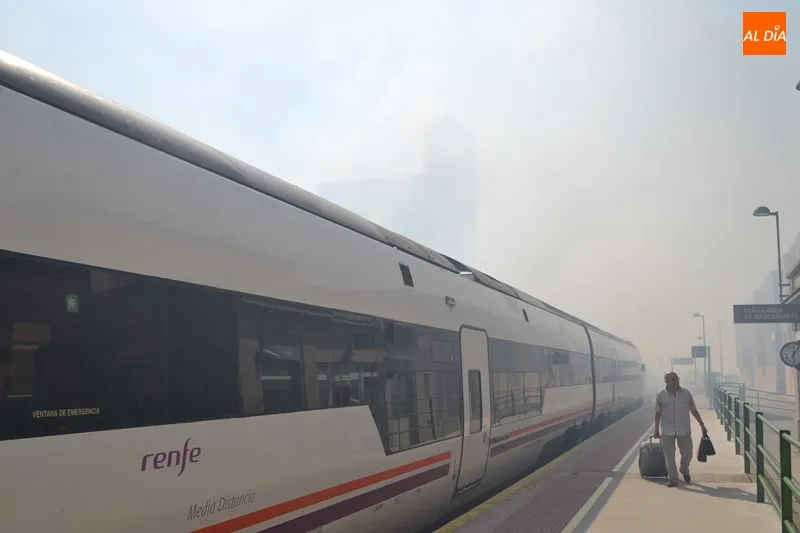 Foto 9 - Complicado incendio junto a la estaci&oacute;n de tren de Pe&ntilde;aranda