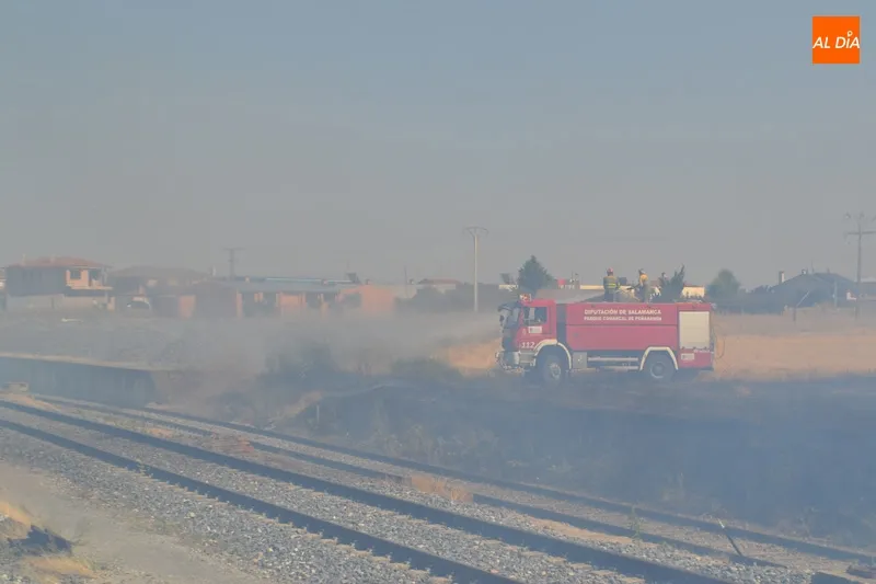 Foto 8 - Complicado incendio junto a la estaci&oacute;n de tren de Pe&ntilde;aranda