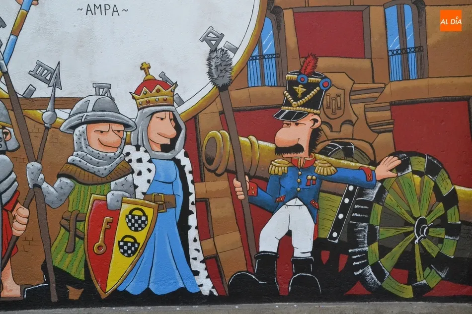 Foto 6 - As&iacute; luce el gran mural hist&oacute;rico creado este curso en el Colegio San Francisco  