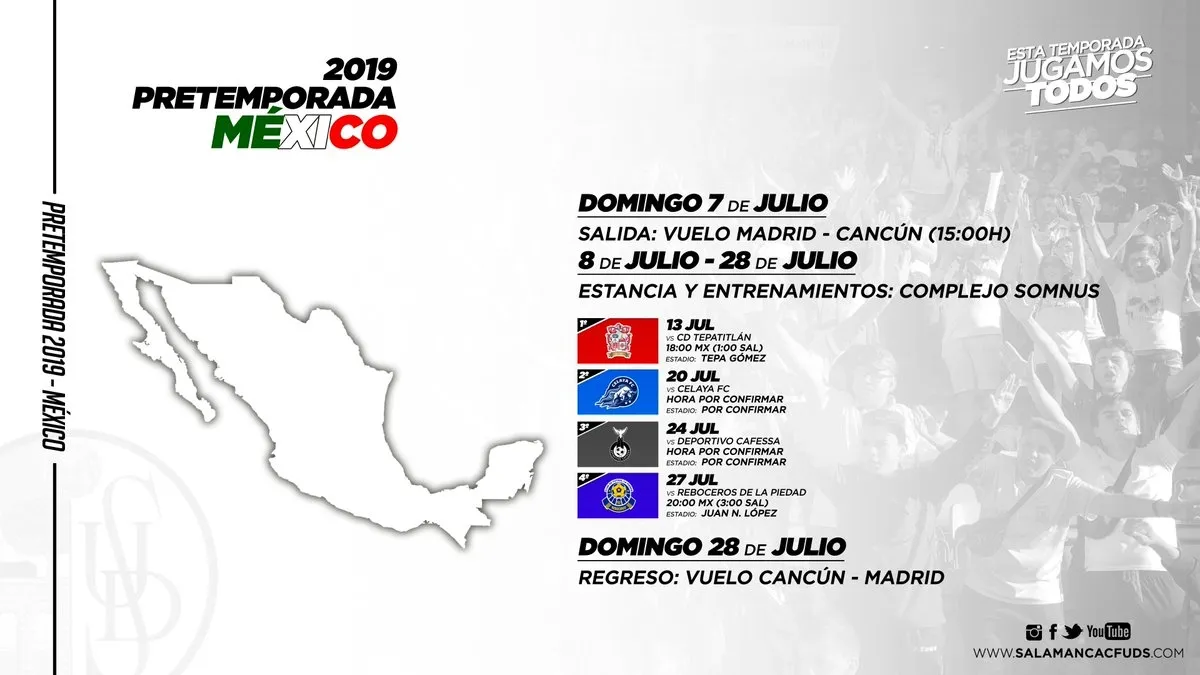 Infografía con los principales datos de la pretemporada del Salamanca UDS / Salamanca UDS