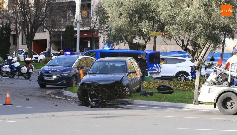 Uno de los accidentes registrados en la plaza de España