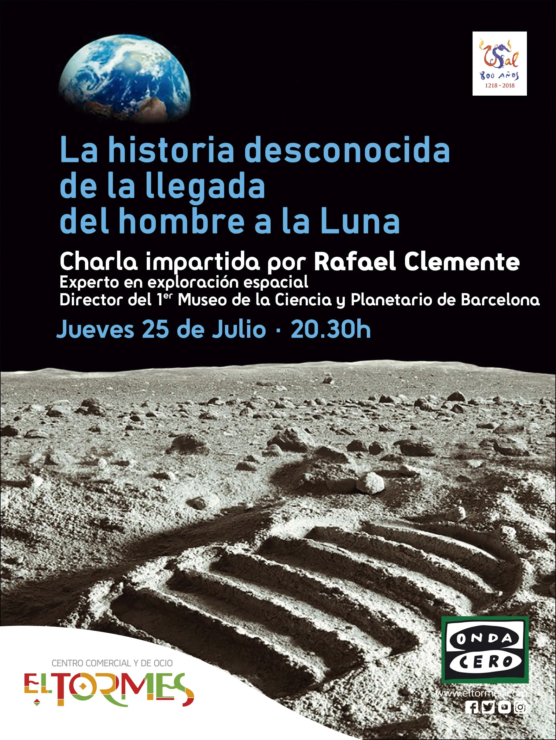 Cartel informativo sobre la charla de Rafael Clemente