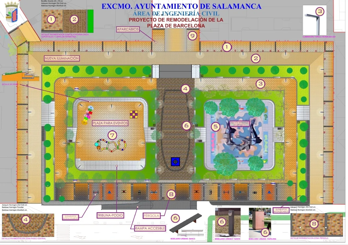 Plano del proyecto definitivo de la Plaza Barcelona