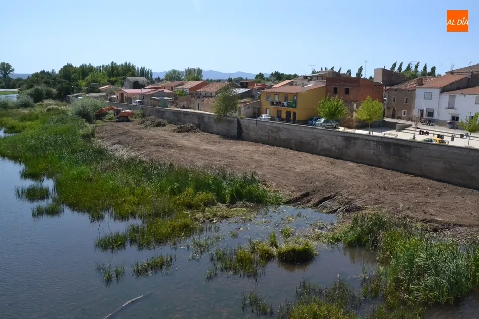 Foto 2 - En marcha una operaci&oacute;n de limpieza de la ribera del &Aacute;gueda anexa al muro de contenci&oacute;n del...