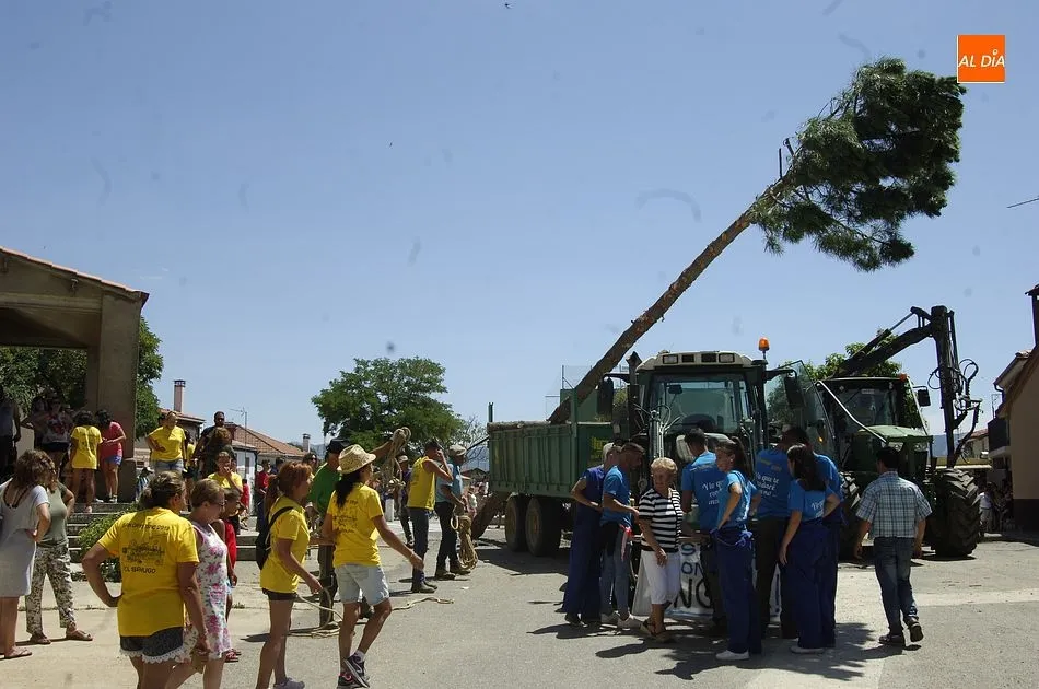 Foto 7 - El Sahugo iza el pino de sus fiestas mandando mucho &aacute;nimo a un Quinto hospitalizado  