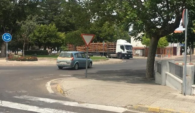 Foto 3 - Un cami&oacute;n hace la Glorieta del &Aacute;rbol Gordo al completo en direcci&oacute;n contraria  