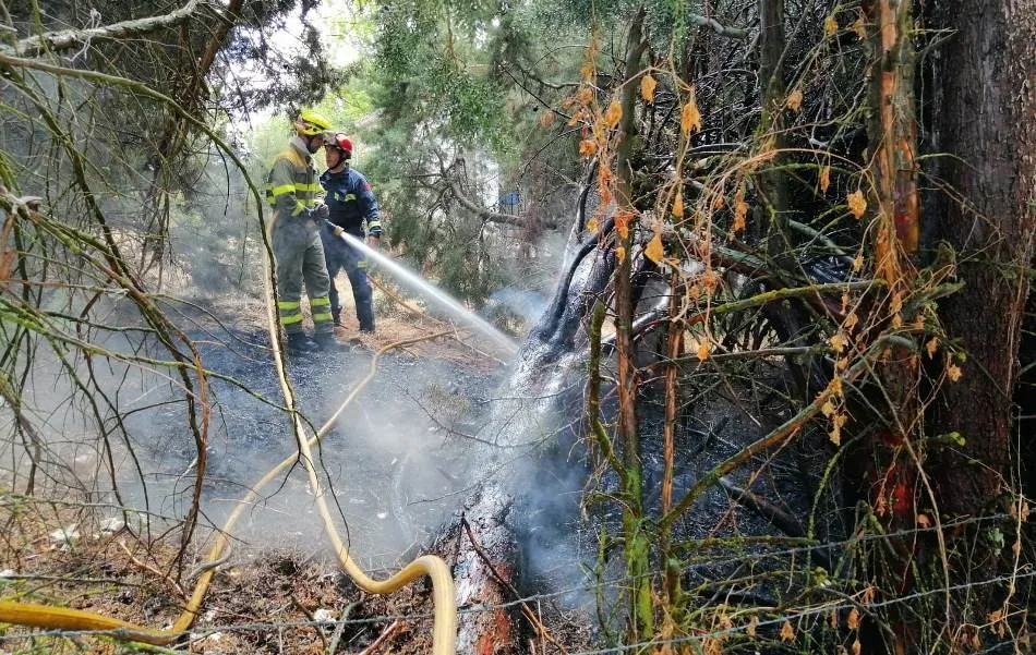 Foto 7 - Un fuego declarado en las Huertas de Santa Cruz se queda cerca de varias viviendas  