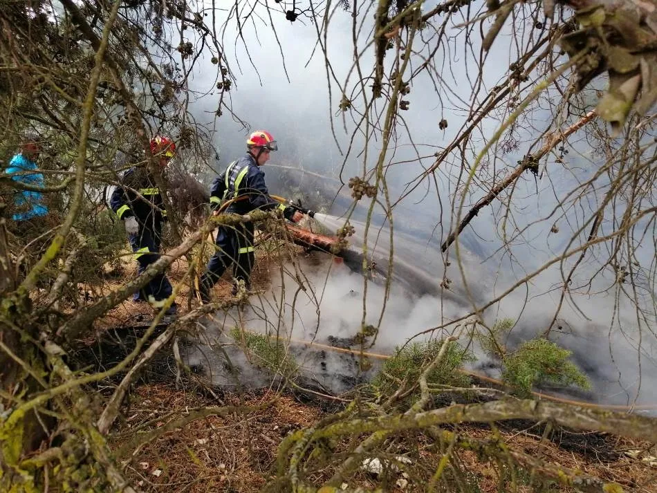 Foto 5 - Un fuego declarado en las Huertas de Santa Cruz se queda cerca de varias viviendas  
