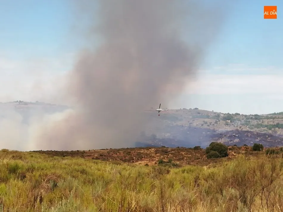 Foto 9 - Controlado el incendio forestal de Saldeana y Barruecopardo que ha calcinado unas 170 hect&aacute;reas  